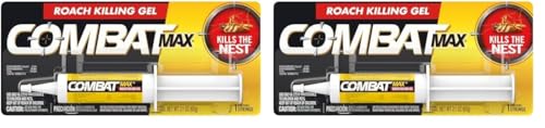Combat Max Roach Killing Gel, Indoor/Outdoor, 1 Syringe, 2.1 oz (2-Pack)