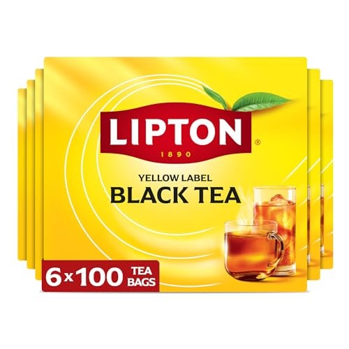 Lipton Black Tea Bags, High Caffeine, 600 Bags (6 Packs)