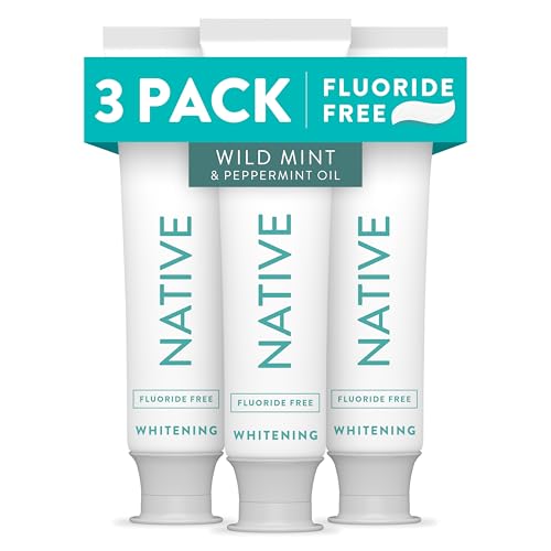 Native Fluoride-Free Whitening Toothpaste, Mint Flavor, 4.1oz, 3-Pack