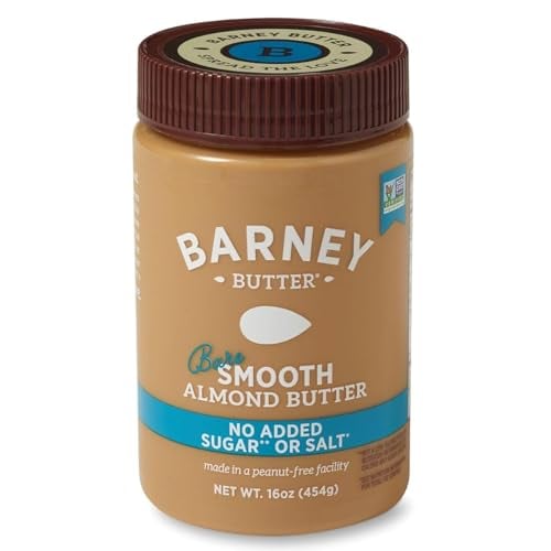 Barney Bare Smooth Almond Butter, 16oz - No Sugar/Salt, Vegan