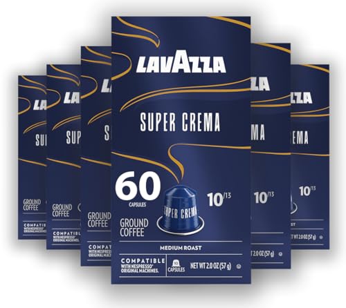 Lavazza Super Crema Nespresso Compatible Capsules, Medium Roast (60 Pack)