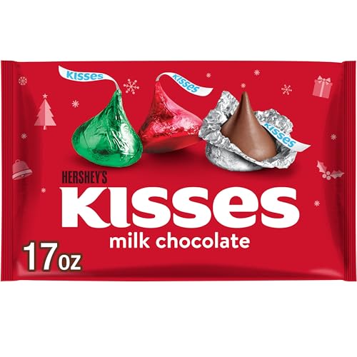 HERSHEY'S KISSES Milk Chocolate Christmas Candy, 17 oz