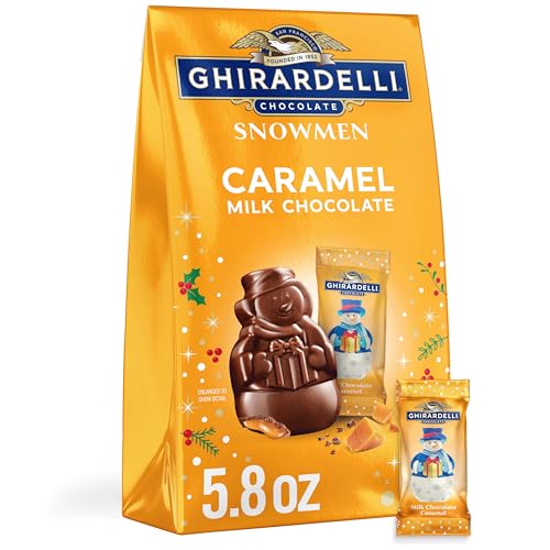 GHIRARDELLI Milk Chocolate Caramel Snowmen, 5.8 oz Bag
