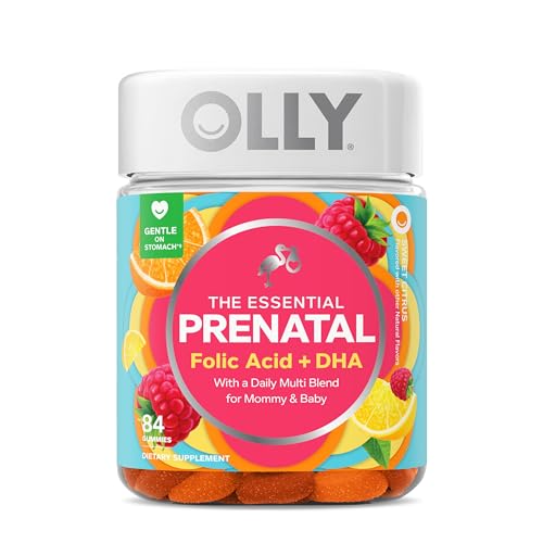 OLLY Prenatal Gummies, Folic Acid, Vitamin D, Omega-3 DHA, 84 Count