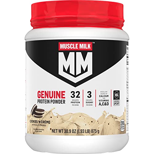 Muscle Milk Protein Powder, Cookies 'N Crème, 32g Protein