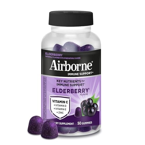 Airborne Elderberry Immune Support Gummies, 50 Count
