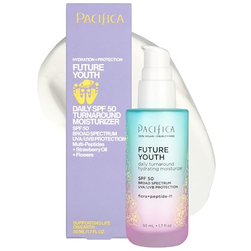 Pacifica Face Moisturizer SPF 50, Anti-Aging, Vegan, 1.7 oz