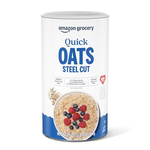 Steel Cut Quick Oats, 25 Oz (Amazon Grocery, Packaging May Vary)