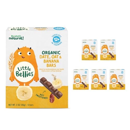 Little Bellies Organic Toddler Bars, Date Oat Banana, 6 Packs