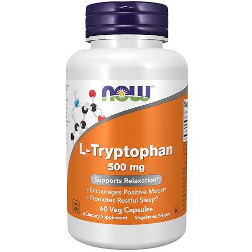 NOW Foods L-Tryptophan 500mg, Mood & Relaxation Support, 60 Capsules