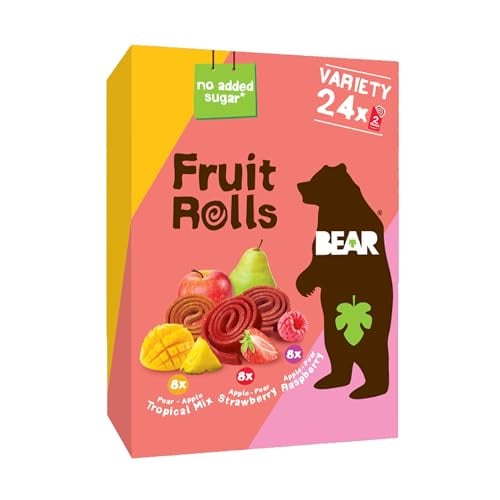 BEAR Real Fruit Snack Rolls - Gluten Free & Vegan, Variety Pack