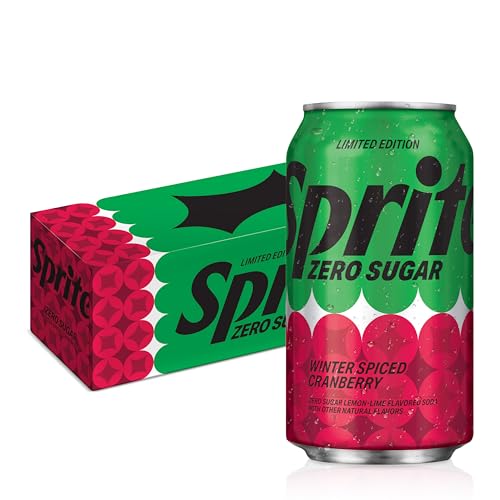 Sprite Winter Spiced Cranberry Zero Sugar Soda, 12 fl oz, 12 Pack