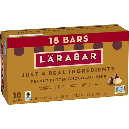 Larabar Peanut Butter Chocolate Chip Bars, Gluten-Free, 18 Ct