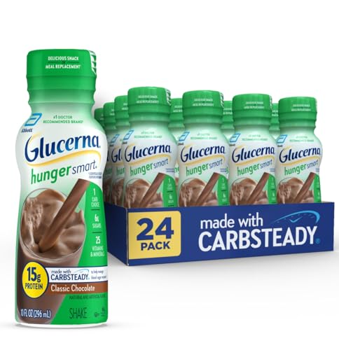 Glucerna Diabetes Shake, Chocolate, 15g Protein, 180 Calories, 24 Pack