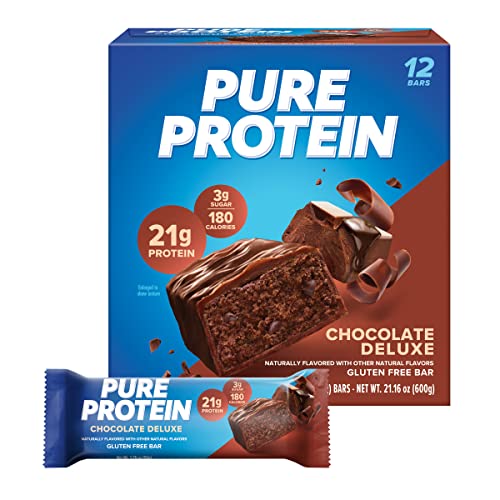 Pure Protein Bars, Low Sugar, Gluten Free, Chocolate Deluxe, 12-Pack