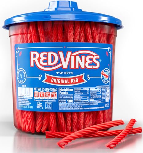 Red Vines Original Red Licorice Candy, 3.5 Lb Jar