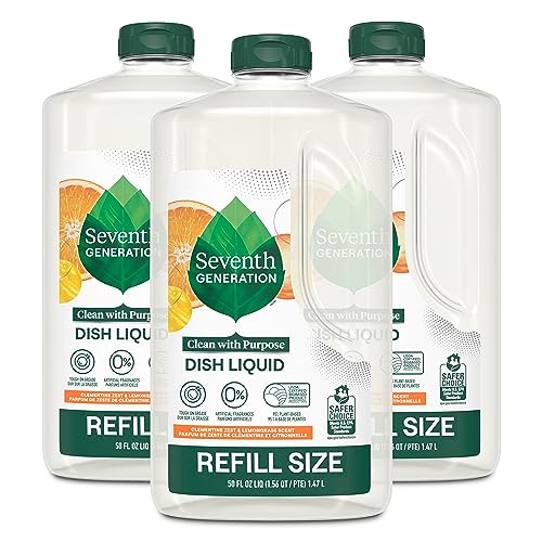 Seventh Generation Lemongrass & Clementine Dish Wash Refill, 3pk