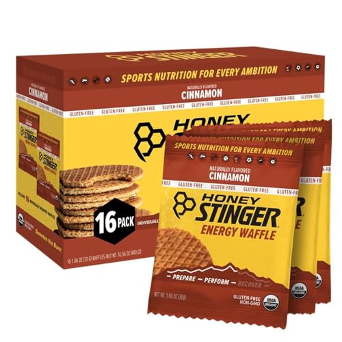 Honey Stinger Gluten-Free Cinnamon Energy Waffles, Box of 16