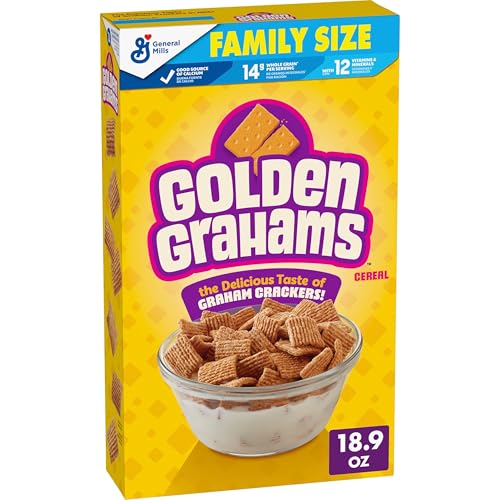 Golden Grahams Cereal, Graham Cracker Taste, Whole Grain, Family Size, 18.9 oz