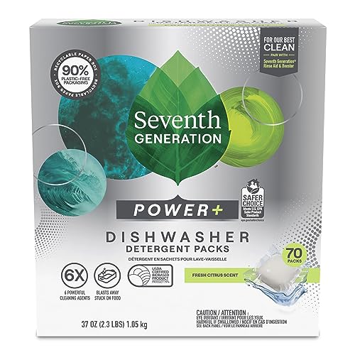Seventh Generation Dishwasher Detergent Packs, Citrus, 70 Count