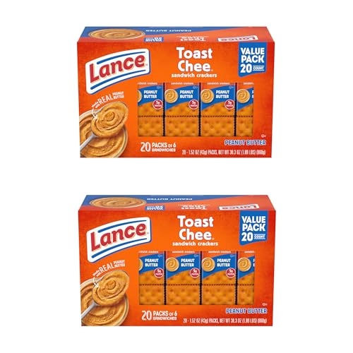 Lance ToastChee Peanut Butter Sandwich Crackers, 40-Pack