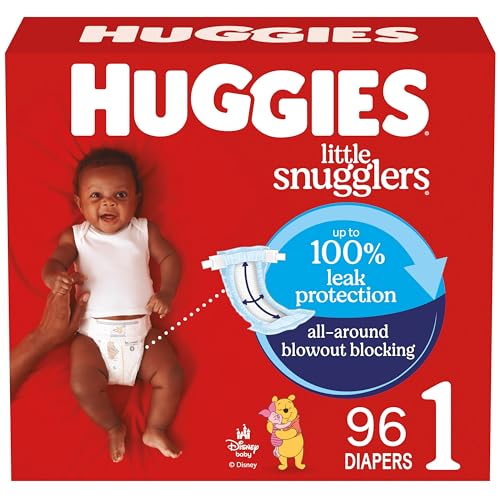 Huggies Size 1 Diapers, Little Snugglers Baby Diapers, Size 1 (8-14 lbs), 96 Count, Packaging May Vary