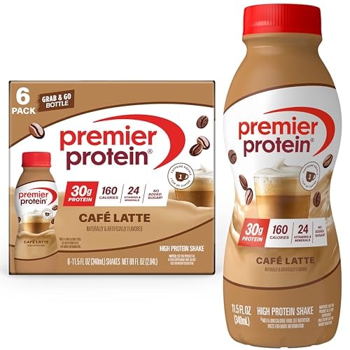 Premier Café Latte Protein Shake, 30g Protein, 6 Pack