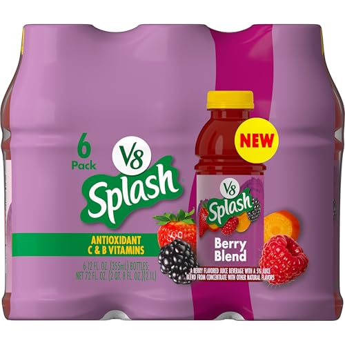 V8 Splash Berry Blend Flavored Juice Beverage, 12 fl oz Bottle (6 Pack)