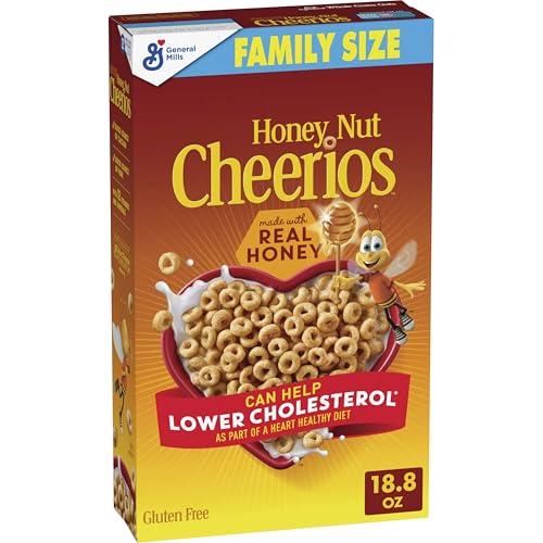 Honey Nut Cheerios, Gluten-Free Cereal, Family Size, 18.8 oz