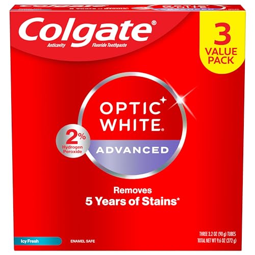 Colgate Optic White Toothpaste, 3 Pack, Icy Fresh, 3.2 oz