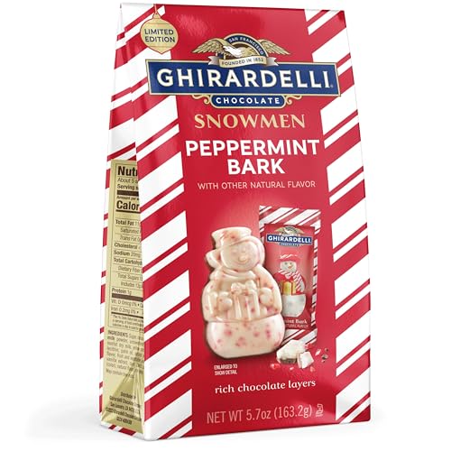 GHIRARDELLI Peppermint Bark Snowmen Holiday Chocolates, 5.7 oz Bag