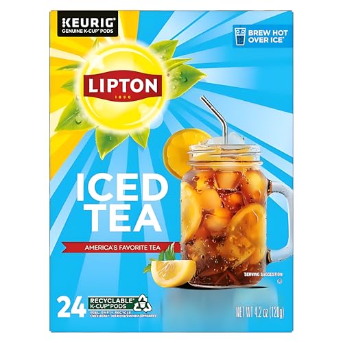 Lipton Unsweetened Black Iced Tea K-Cups, 24 Pods