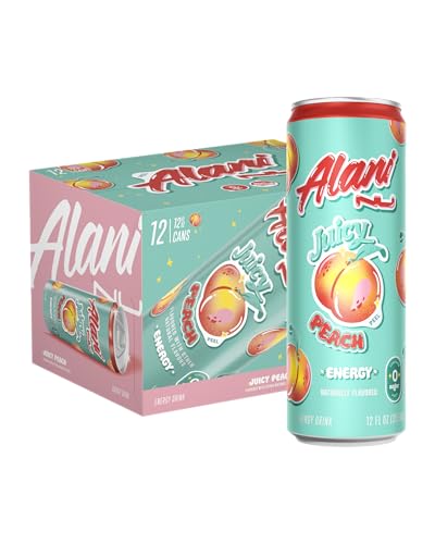 Alani Nu Juicy Peach Energy Drink, 12 Pack, Zero Sugar