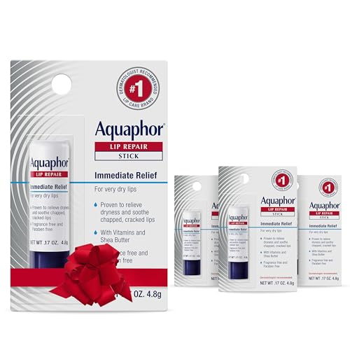 Aquaphor Lip Repair Stick, Jojoba & Shea, Fragrance-Free, 4-Pack