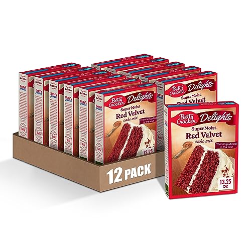 Betty Crocker Red Velvet Cake Mix, 13.25 oz, Pack of 12