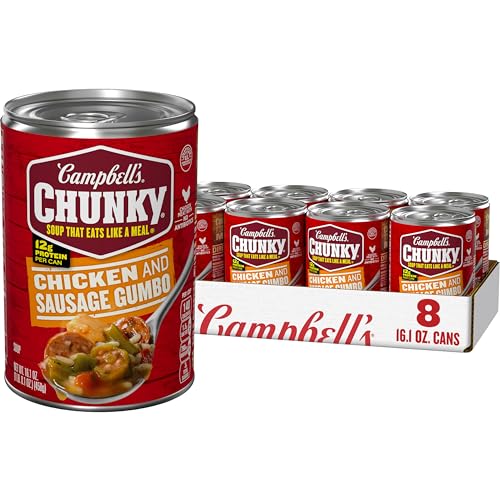 Campbell’s Chunky Chicken & Sausage Gumbo Soup, 16.1 oz, Case of 8