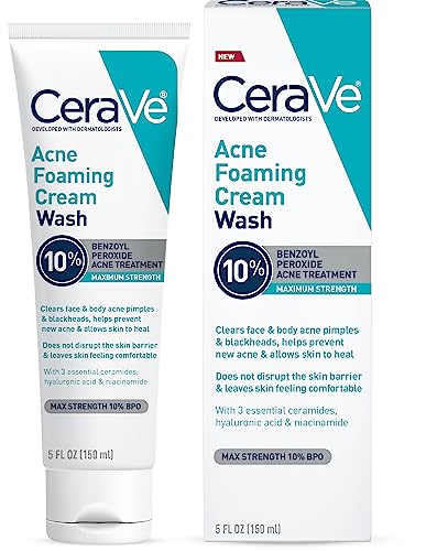 CeraVe Acne Foaming Wash with Benzoyl Peroxide, 5 Oz