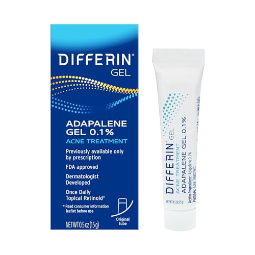 Differin Acne Treatment Gel, 0.1% Adapalene, 15g Tube