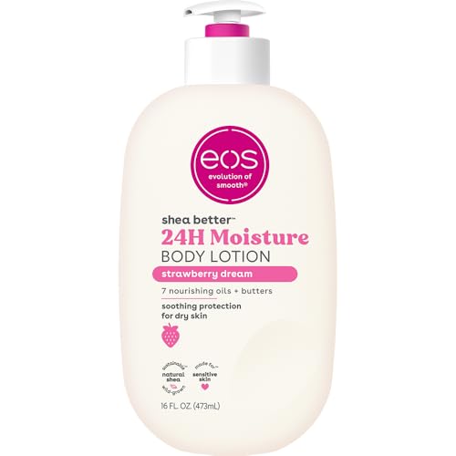 eos Shea Better Strawberry Body Lotion, 24-Hour Moisture, 16 fl oz