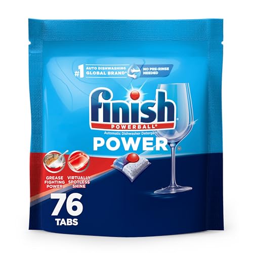 Finish Power Dishwasher Pods, Deep Clean & Shine, 76 Count