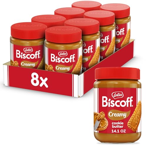 Lotus Biscoff Creamy Cookie Butter Spread, Vegan, 8-Pack