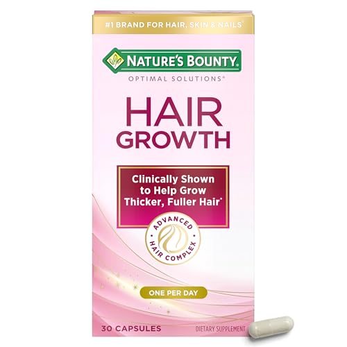 Nature's Bounty Hair Growth Supplement with Biotin, 30 Capsules