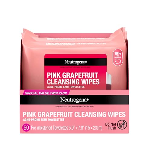 Neutrogena Pink Grapefruit Makeup Wipes, 25-Count, Twin Pack