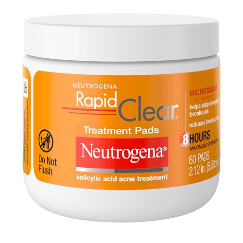 Neutrogena Rapid Clear Acne Pads with 2% Salicylic Acid, 60 Count