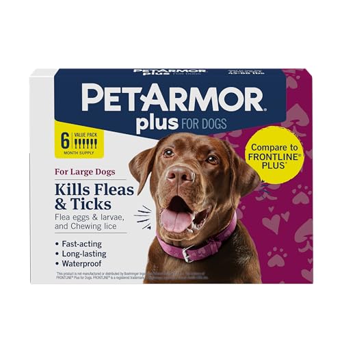 PetArmor Plus Flea & Tick Treatment for Large Dogs, 6 Doses