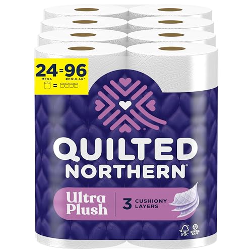 Quilted Northern Ultra Plush Toilet Paper, 24 Mega Rolls, 3-Ply