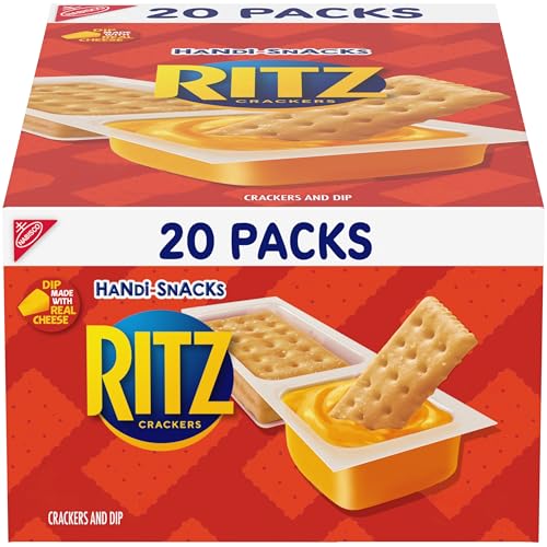 RITZ Crackers & Cheesy Dip, 20 Snack Packs
