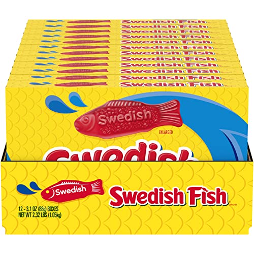 SWEDISH FISH Candy, 12 Packs, 3.1 oz Each